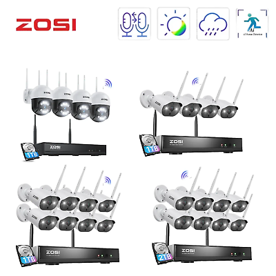 #ad ZOSI 3MP Home Wireless Security Camera System 8CH 2K WIFI NVR Outdoor IP Audio $329.99