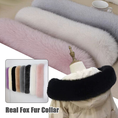 #ad Winter Natural Fur Collar Faux Fox Fur Collar Natural Trimming Coat Hat Scarf $18.99