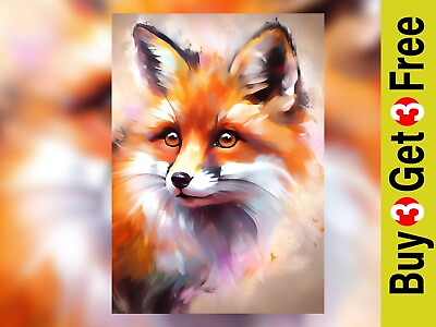 #ad Enchanting Fox Watercolor Print 5quot; x 7quot; Rustic Home Decor Art GBP 4.99