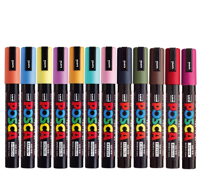 #ad Posca Paint Pens Markers Medium Point Set PC 5M 12 Pastel amp; Dark Colors $25.99