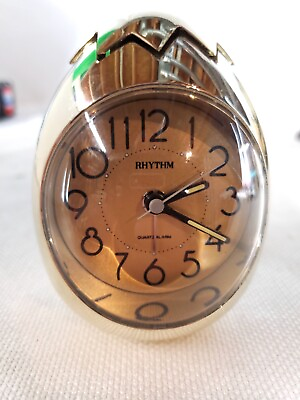 #ad Rhythm Silver Egg Quartz Alarm Clock $63.00