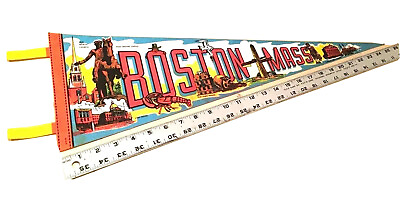 #ad Boston Mass Landmark Massachusetts Vintage Pennant Flag 1970s $29.99