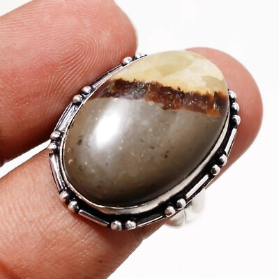 #ad Septarian Loose Gemstone Handmade Fashion Silver Plated Jewelry Ring 9quot; PG 7206 $5.27