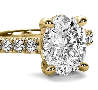 #ad 1.58 Carat E VS1 Oval Cut Lab Created Diamond Engagement Ring 14K Yellow Gold $1395.00