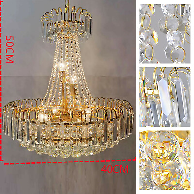 #ad Luxury Crystal Modern K9 Crystal Raindrop Chandelier Dimmable LED Ceiling Light $83.60