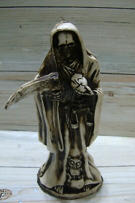 #ad Santa Muerte Color Hueso 12quot; Holy Death Statue Grim Reaper Curada Solid Bone $84.99