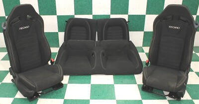 #ad 15#x27; MUSTANG Coupe Recaro Sport Black Cloth Manual Front Buckets Backseat Seats $2479.49