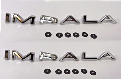 #ad 2pcs For 1964 64 Impala Quarter Panel Emblems Chrome Letters New $33.99