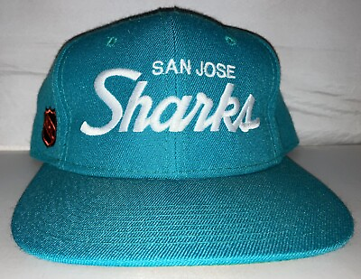 #ad #ad Vtg San Jose Sharks Sports Specialties Script Snapback Hat Cap 90s Nhl Hockey $99.99