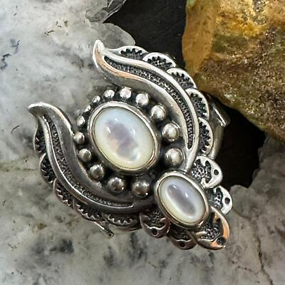 #ad Carolyn Pollack Sterling 2 Oval Moonstone Naja Style Decorated Ring For Women $101.25