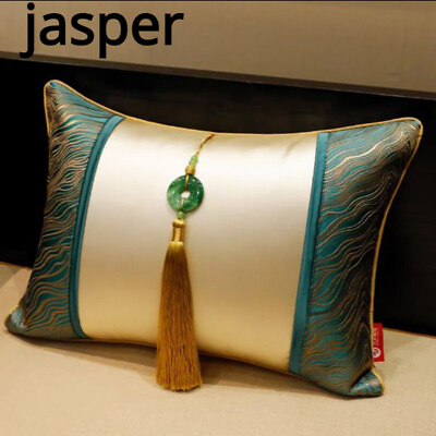 #ad 1X Chinese Pillowcase Pillow Slip Cover Retro Tassel Pendent Splice Bedding Home $28.99