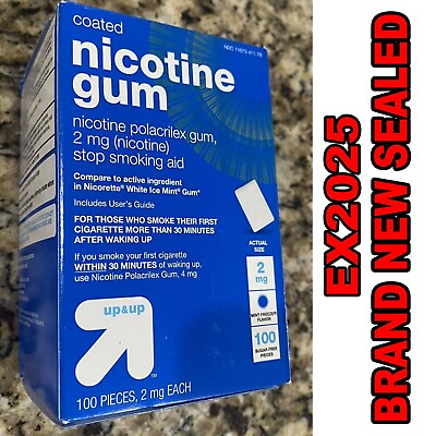#ad Nicotine 2mg Gum Stop Smoking Aid Mint Freeze up amp; up 100ct EX04 2025 NEW $20.00