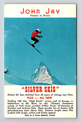 #ad John Jay Silver Skis Jay Films Matterhorn High Route Movie Postcard $3.77