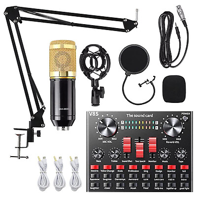 #ad Complete Home Studio Recording Kit Mixer Condenser Mic for PC Music Podcast $33.69