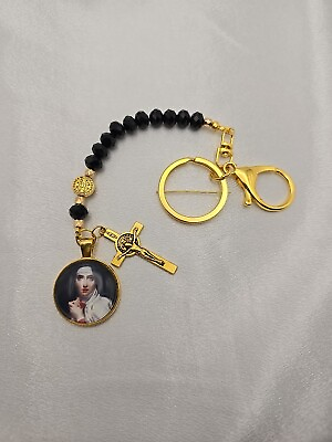 #ad Handmade St Teresa Of Avila w St Benedict Protection Medal Clip Decade Rosary $25.00