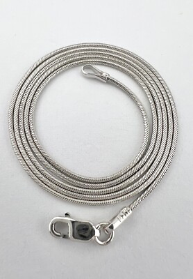 #ad Designer Italy 14k White Gold 1mm Snake Chain Necklace 18quot; 3.5g $321.08