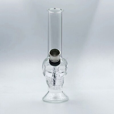 #ad Exquisite Mini Glass Hookah 5.9quot; Transparent Skull Glass Bong $8.99