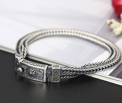 #ad I07 Bracelet En Argent Fin 925 Style Antique Kettenartig Tordu C $292.07