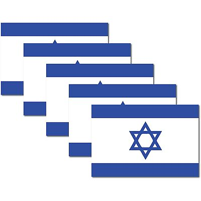 #ad Israel Israeli Flag Magnet Decal 4x6 Inches 5 Pack Blue and White $24.99