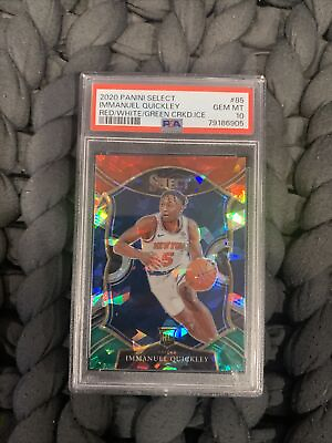 #ad 2020 Panini Select Immanuel Quickley Red White Green Cracked Ice #85 PSA 10 $79.99