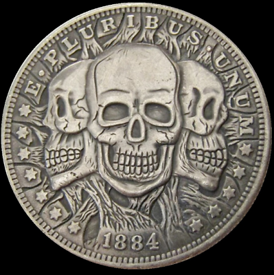 #ad 1884 Tree Skull Liberty Antique Dollar Money Hobo Nickel Coin Collectibles G1 $9.90