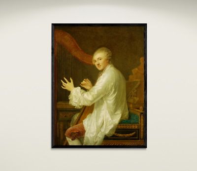 #ad Baroque Antique Painting Classic Music Harp Vintage Elegant Print Canvas Decor $255.99