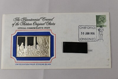 #ad Bicentennial Council of the 13 Original States Silver Ingot # Two 01 30 1974 $79.95