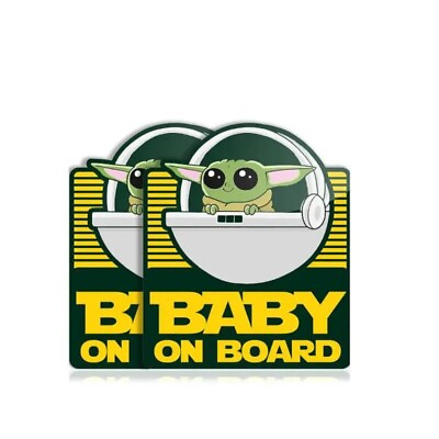 #ad Star Wars Baby Yoda The Mandalorian Baby on Board Car Truck Vinyl Sticker Decal $3.49