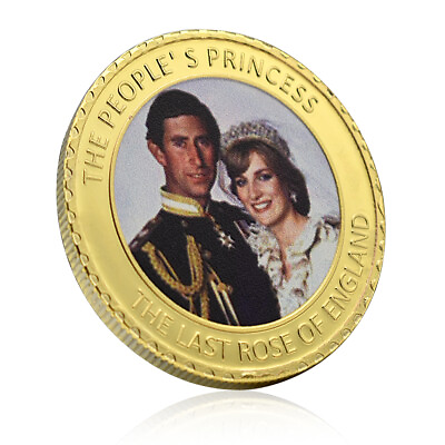 #ad UK The People#x27;s Princess Diana Gold Coin Commemorative Medal Collectibles Gifts $3.61