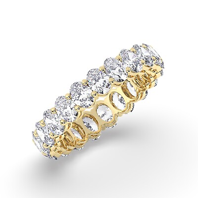 #ad E VS Lab Grown Oval Cut Diamond Full Eternity Ring in 18K Yellow Gold $1191.30