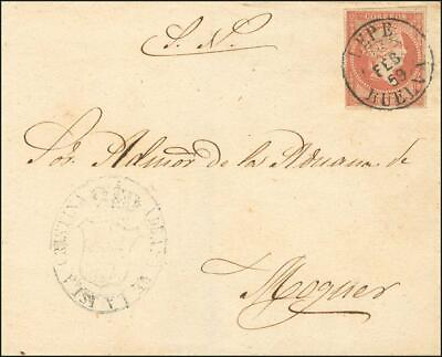 #ad Andalucía. History Postal. cover 48. 1859. 4 Cuartos Rojo. Isle Cristina A MO $98.75