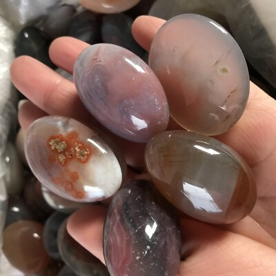 #ad 460g 1lb Tumbled REIKI ENERGY NATURAL AFRICAN AGATE PALM STONE CRYSTAL Healing $14.89