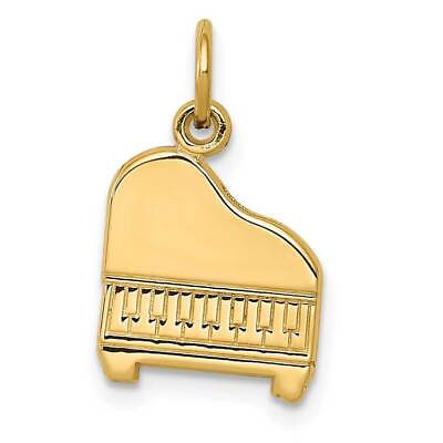 #ad 14K Gold Piano Charm 0.5 x 0.7 in $242.58