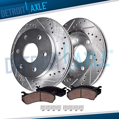 #ad Front Drilled Rotors and Brake Pads for 2010 2020 Ford F 150 Lincoln Navigator $146.93
