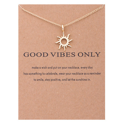 #ad Women#x27;s Fashion Jewelry quot;Good Vibes Onlyquot; Gold Pendant Necklace 11 $8.96