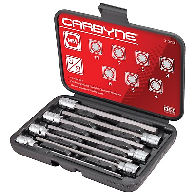 #ad CARBYNE Metric Extra Long Hex Allen Bit Socket Set 7 Pieces 3mm to 10mm... $54.49