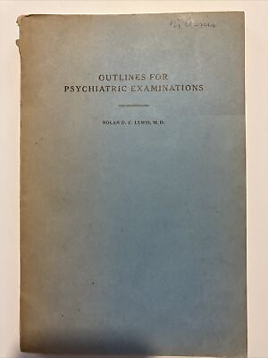 #ad Outlines for Psychiatric Examinations Third Edition by Nolan Don Carpentier $22.00