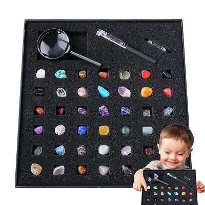 #ad Rock Collection For Kids Geology Gem Kit Mineral Gemstone Collection Kids Gifts $32.01