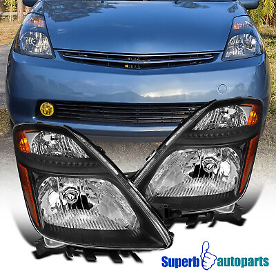 #ad For 2006 2009 Toyota Prius Black Headlights Assembly OE Style Pair 06 09 $134.98