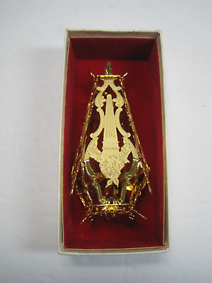 #ad Filigree Reed amp; Barton Christmas Tree Castle 24Kt Gold Finish Ornament 3.5 x 1.5 $24.90