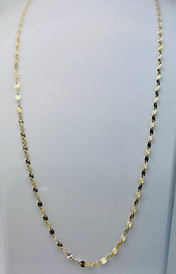 #ad Danecraft Italian 24KT Gold 925 Sterling Diamond Cut Link Necklace 20” $24.99