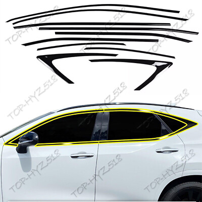 #ad For Lexus NX 2022 2024 Electroplating Black Steel Up and down Window Trim 10psc $169.10