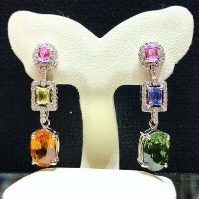 #ad Beautiful Multi Shape amp; Multi Color Lab Created Cubic Zirconia Drop Earrings $180.00