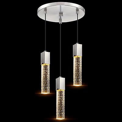#ad 3 Light Mini Crystal Pendant Ceiling Fixture Integrated Kitchen Island Chand... $152.23