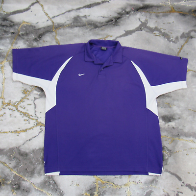 #ad Nike Golf Polo Shirt Men’s XL Performance Purple Dri Fit Swoosh Logo Polyester $22.39