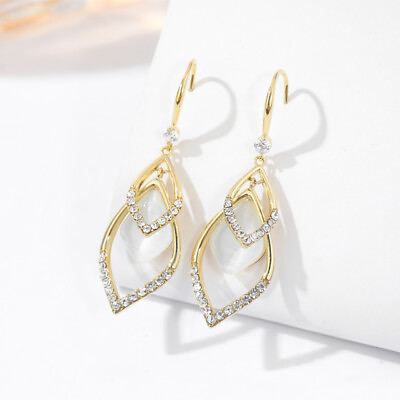 #ad Leaf Earrings Dangling for Women Gold Drop Dangle Temperament $9.78
