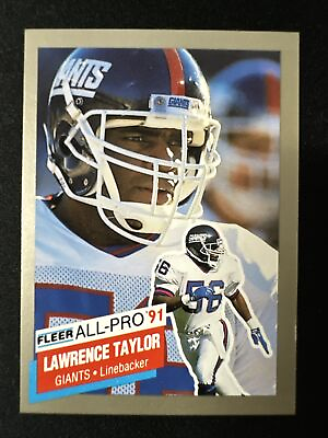 #ad 1991 Fleer LAWRENCE TAYLOR New York Giants All Pro Insert Card Mint $1.99