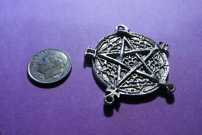 #ad Dozen Pewter Pentagram Pentacle Wiccan Pendants $15.00