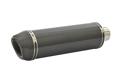 #ad SP Slip On Exhaust Diabolus Carbon Fibre Round XLS Carbon Outlet 63mm 2.5quot; GBP 260.00