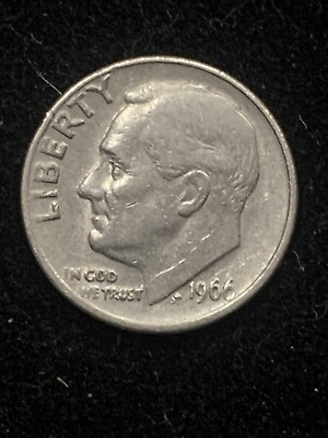 #ad 1966 Roosevelt dime no mint mark Distorted Lettering errors Thru Out The Coin $250.00